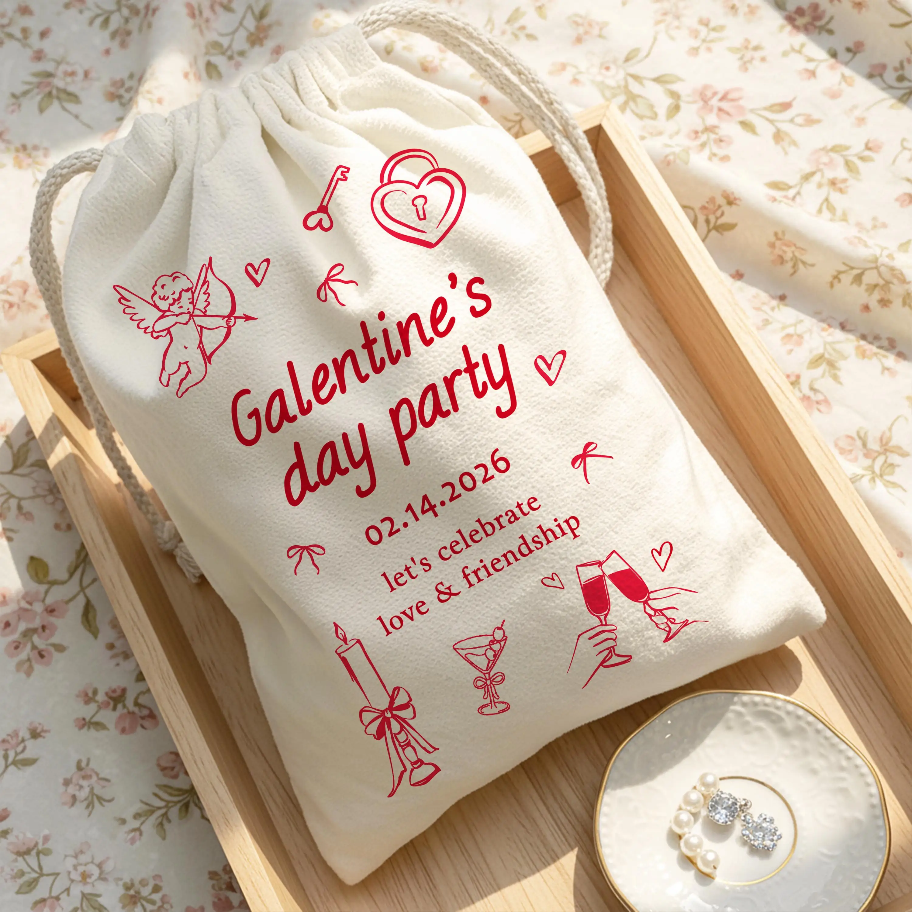 Personalized Galentines Day Gift Bags Anti-Valentines Day Hangover Party Favor Bags for Adults Bestie Goodie Bag Gift for Friend