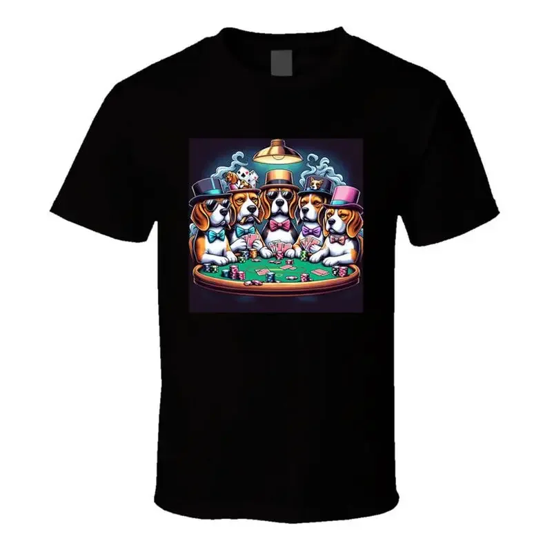 Dogs Playing Poker Beagle Fan T Shirt