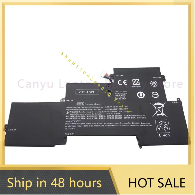 

2024 New BR04XL Battery For HP EliteBook 1020 G1 M5U02PA M0D62PA M4Z18PA HSTNN-DB6M HSTNN-I26C HSTNN-I28C