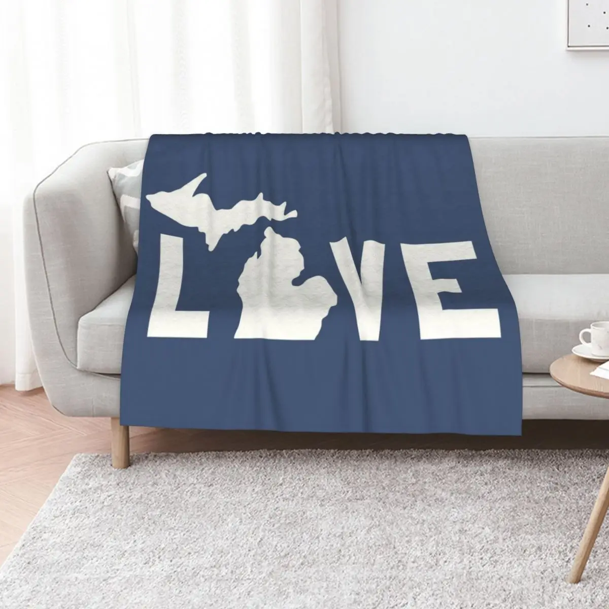 

Michigan Love - All White Throw Blanket christmas gifts Sofa Quilt Bed covers Tourist Blankets