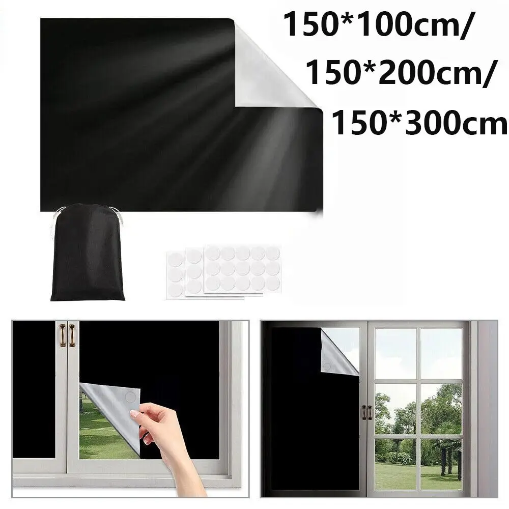 Non-perforated UV Block Temporary Curtain Thermal Insulated Bedroom Blackout Blind Travel Window Cover Window Shade Curtain