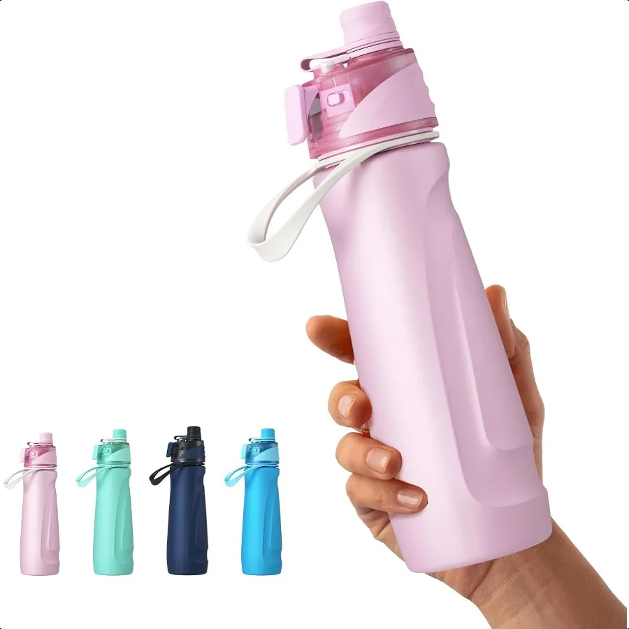 

Sport Water Bottle Steel 24OZ 2 in 1 Mist Sip Function Large BPAFree Reusable 100 Leakproof With Carry Handle Lightweight Simpl