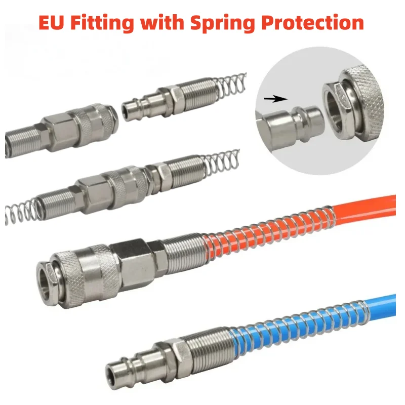 European Style Quick Connector with Spring Protection Air Compressor Leather Tube Trachea Air Pump Special Connector SP PP