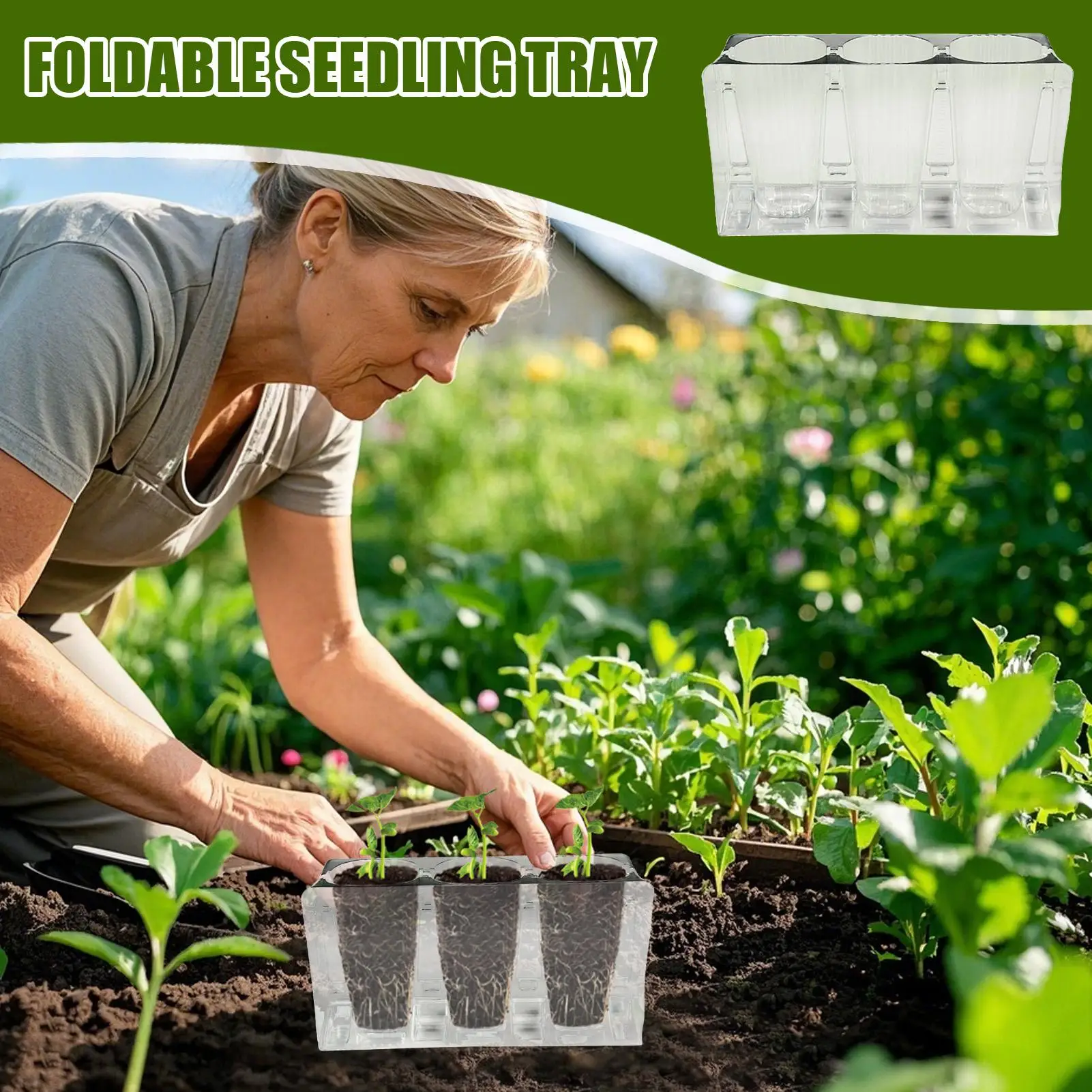 Plant Germination Trays 6-Piece Reusable Self-Draining Garden Plant Seedling Pots Grow Trays For Vegetable Flower Propagation