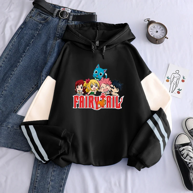 Fairy Tail Japan Anime Harajuku Hoodies Winter Casual Pullover Happy/Natsu Dragneel/Gray Fullbuster Manga Long Sleeve Sweatshirt