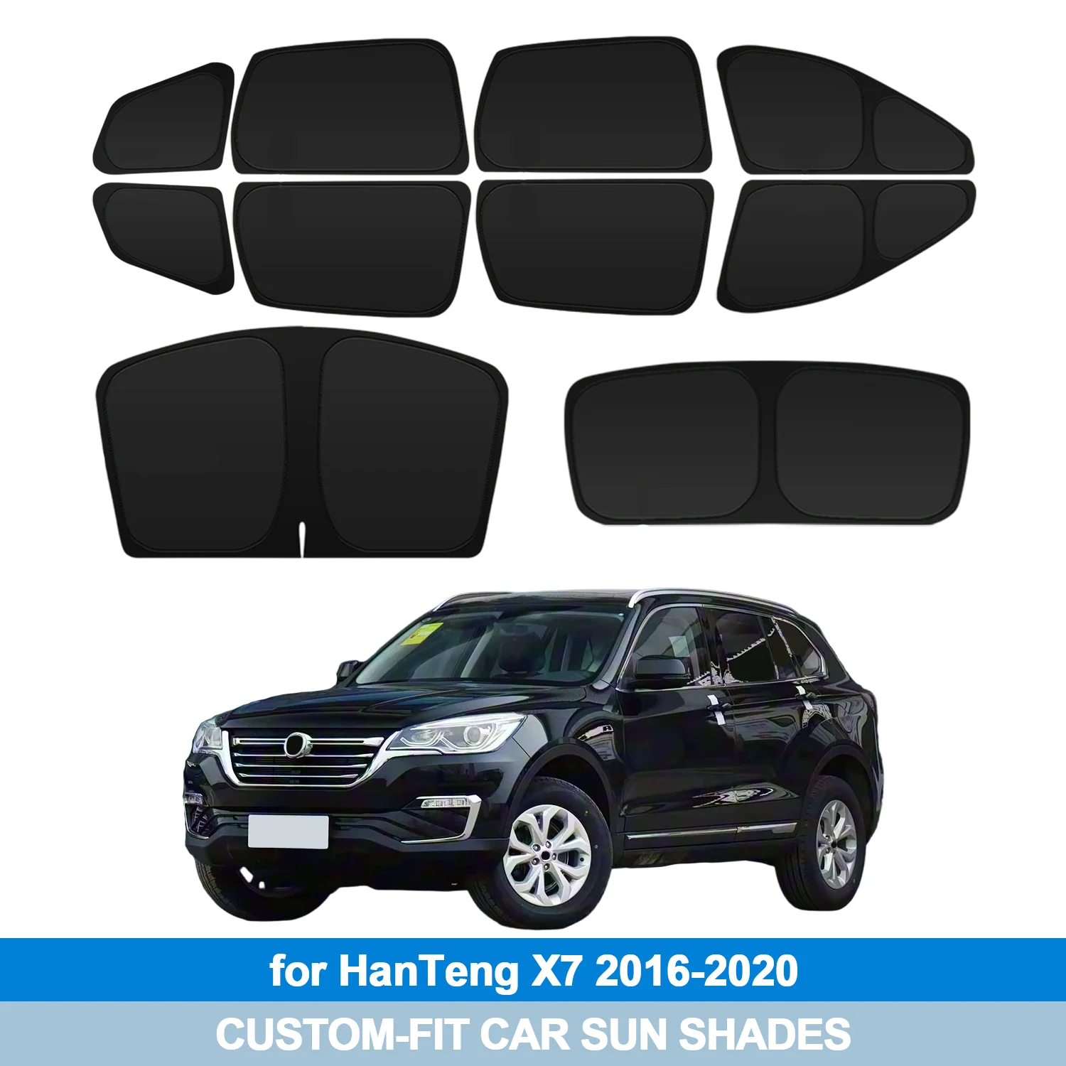 

For HanTeng X7 2016-2020 Windshield Sun Shade Side Window Shades Cover Sun Visor Shield Privacy Protection