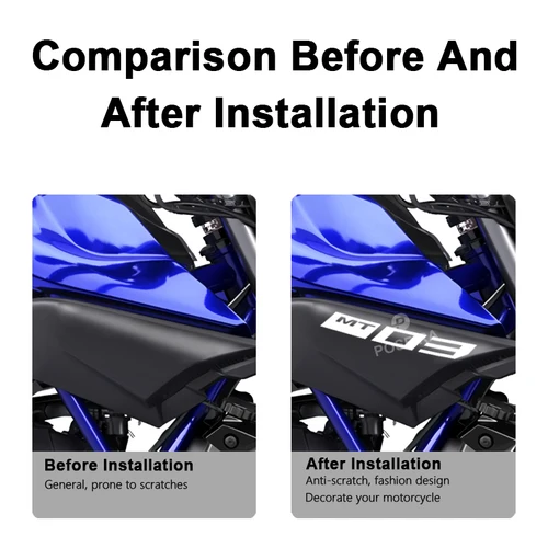 Imagen 2 del producto POSFIRA pegatinas de entrada de aire para motocicleta, calcomanías de vinilo para Yamaha MT03 MT 03 2018 2019 MT-03, accesorios adhesivos de carenado para motocicleta
