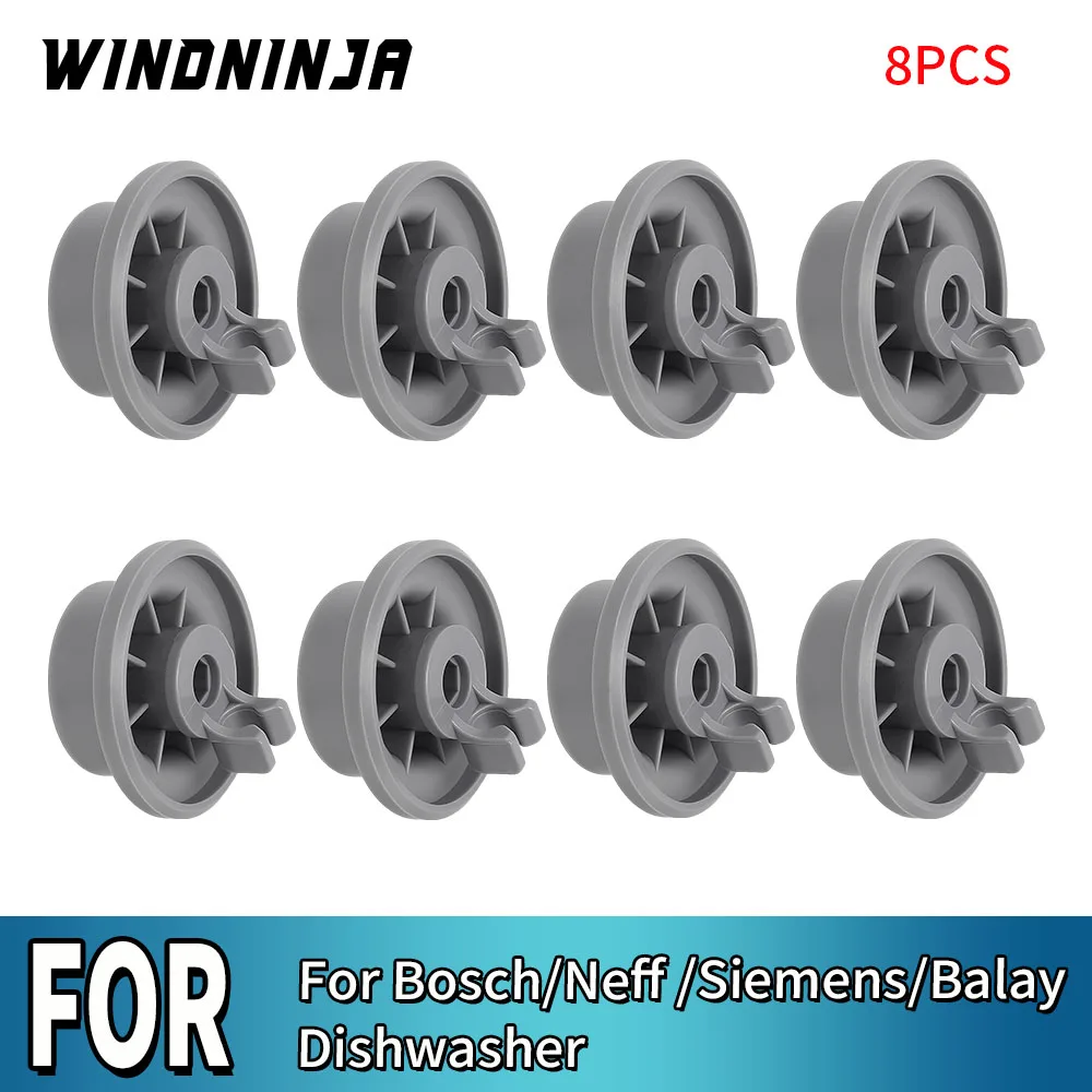 8PCS Dishwasher Basket Roll Lower Basket Wheels For Bosch For Balay For Siemens For Neff Dishwasher Lower Bottom Basket Wheels