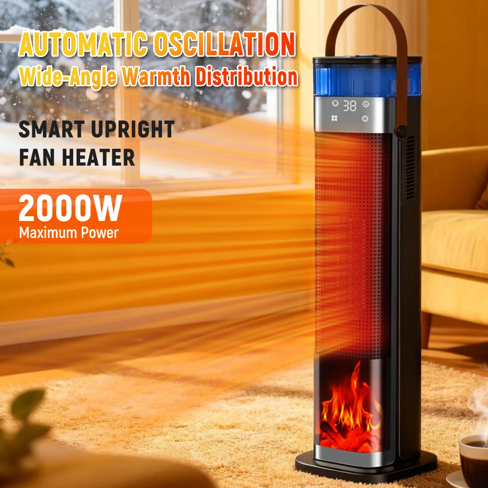 Electric Heater PTC Warm Air Fan 2000W Portable Heating Fans Household Hot Air Blower Space Heater Knob/Remote Control