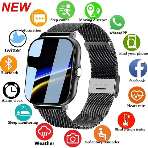 LAXASFIT 2025 New Smart Watch for Men Women Gift Full Touch Screen Sports Fitness Watch Bluetooth Call Digital Smartwatch