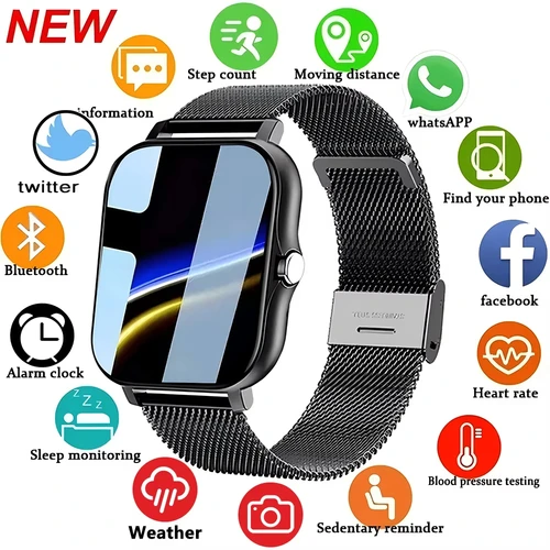 LAXASFIT 2025 nuevo reloj inteligente para hombres y mujeres regalo pantalla completamente táctil reloj deportivo Fitness Bluetooth llamada reloj inteligente Digital