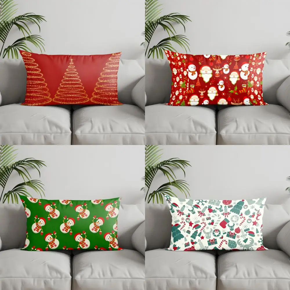 ديكور المنزل تألق شجرة عيد الميلاد وسادة غطاء مناسبة ل أريكة غرفة نوم سيارة وسادة غطاء وسادة وسادة الظهر المستطيلة #1
