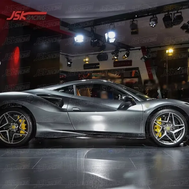 OEM Style Carbon Fiber Side Skirts Side Skirt Side Lip for 2019-2021 Ferrari F8