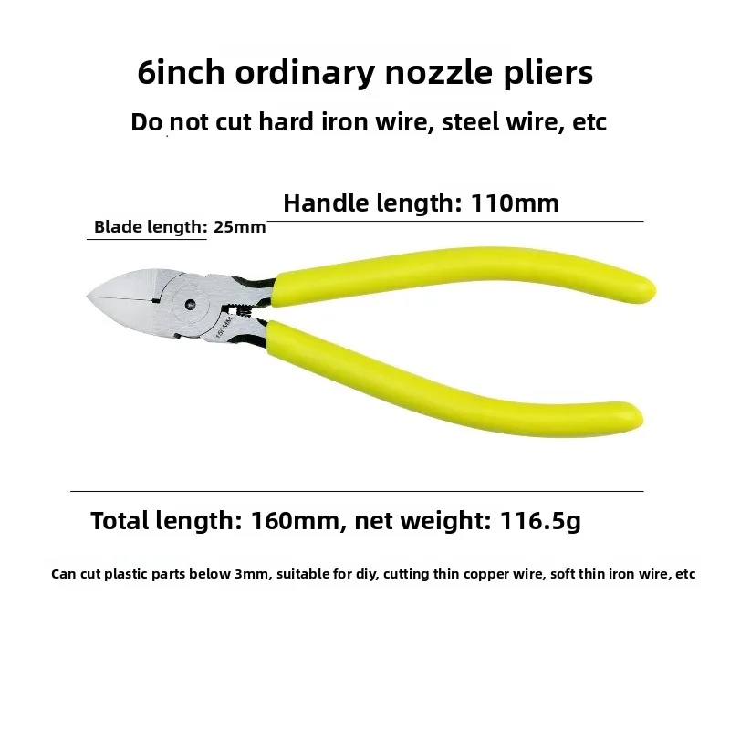 Handmade Special 5-inch 6-inch DIY Wire-cutting Pointed Nozzle Oblique Pliers,Chrome Vanadium Steel Nozzle Pliers