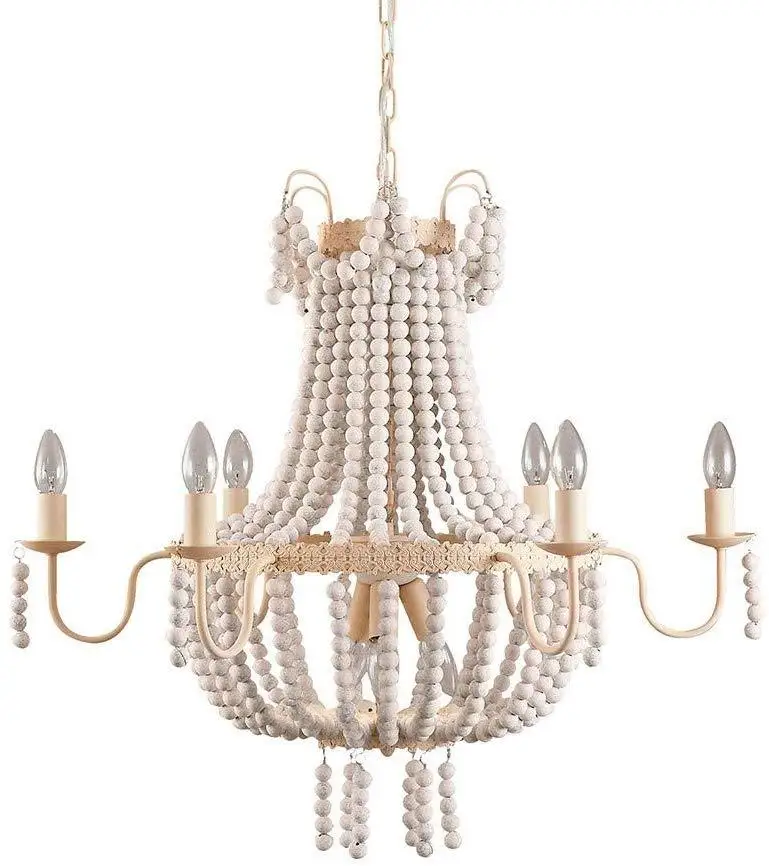 Cross-border exclusive for American country bohemian style wood bead chandelier living room dining room bedroom solid