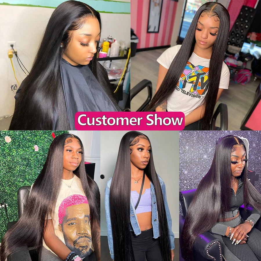 Straight Hair Bundles With Frontal 13X4 Human Hair Bundles With Closure 4x4 5x5 Brazilian 36 38 40 Inch Hair Weaving Extensions