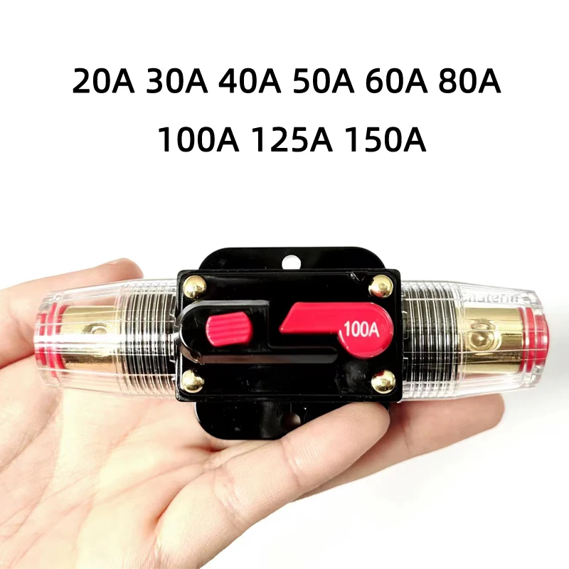 150A 100A 80A 60A 50A 40A 30A 20A 12V / 24V VDC Resettable Circuit Breaker Fuse Insurance for Solar Photovoltaic Connector