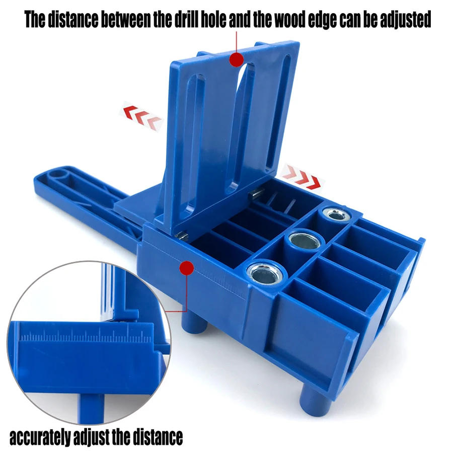 ABS Plastic Quick Wood Doweling Jig Handheld Pocket Hole Jig System 6 8 10mm Drill Bit Hole Puncher For Carpentry Dowel Joints