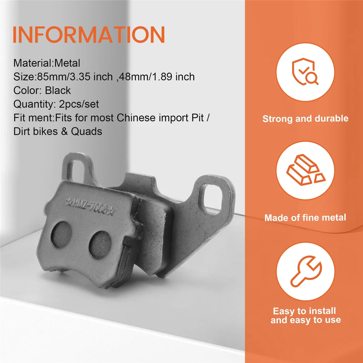 Motocicleta Brake Pads para Quad ATV Pit Dirt Bike, sapatos, 2pcs