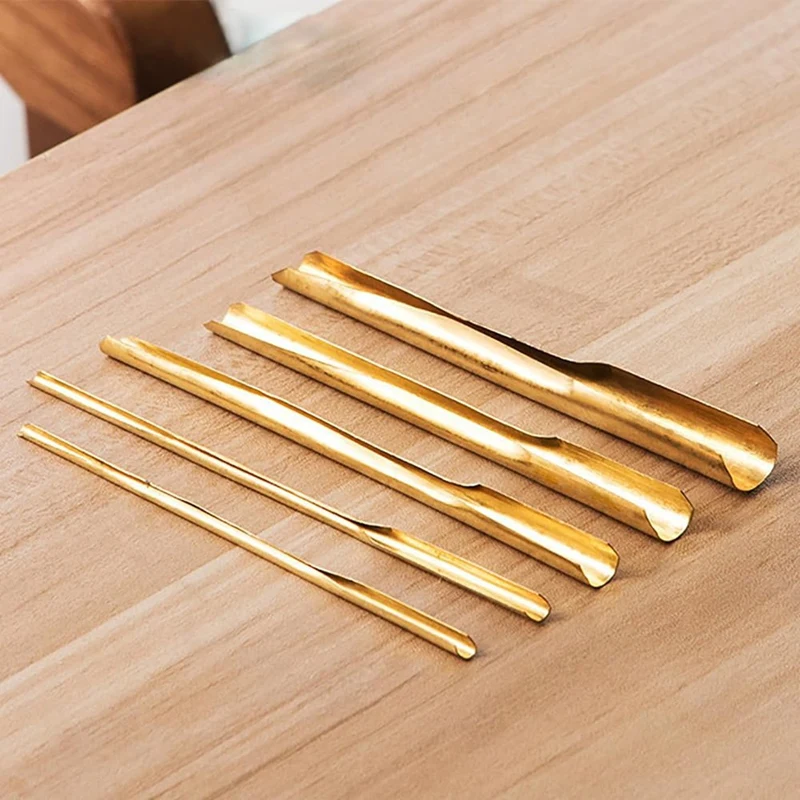 5Pcs/Set Practical Brass Clay Hole Cutters Wear Resistant Ceramic Punch Tools Slotting Sculpting Set For Pottery Carving