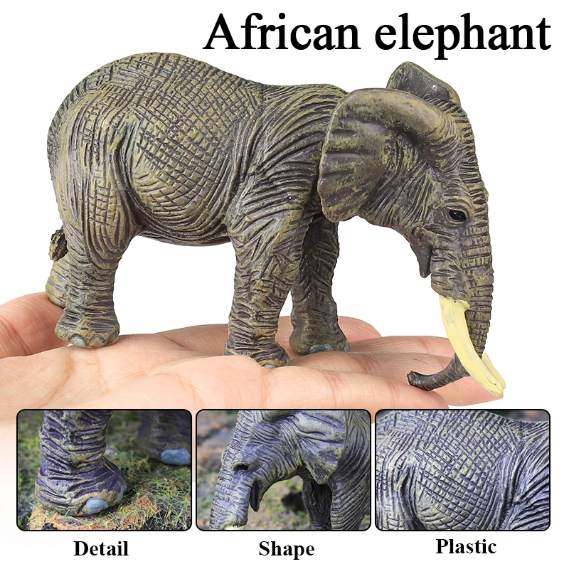 Oenux Afrikanische Wilde Tiere Elefanten Modell Simulation Große Mammut Action-figuren Figur PVC Pädagogisches Spielzeug Für Kinder Geschenk – Detail 9