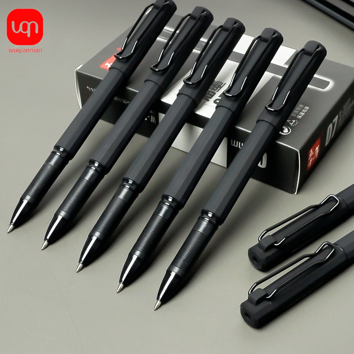 WQN-2/5/10PCS Simple Black Neutral Pen Writing Smooth Grip Comfortable Writing Pen Suitable For Exams And Office Supplies