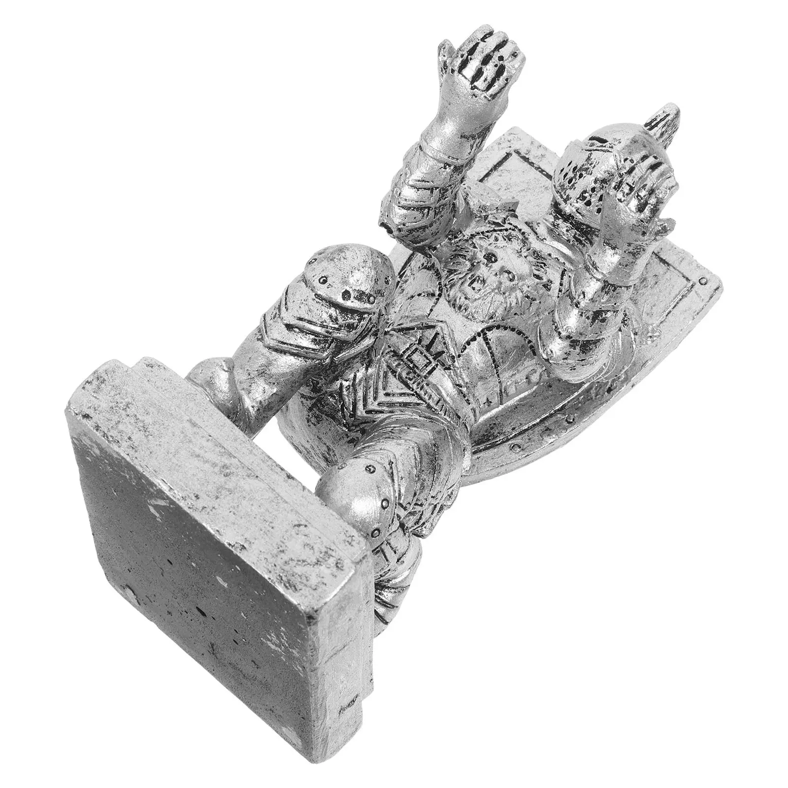 

Подставка для ручек в форме рыцаря, настольный органайзер из смолы, компактный, декоративный, для офиса и дома, в винтажном стиле, для стола