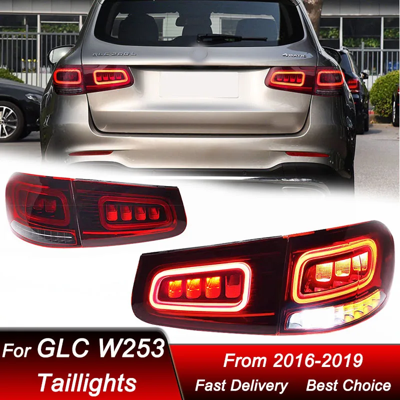 Pop Car Styling Tail Lights For Mercedes-Benz GLC W253 2016-2019 New Style Full LED Dynamic Turn Signal LightTail Lamp Assembly