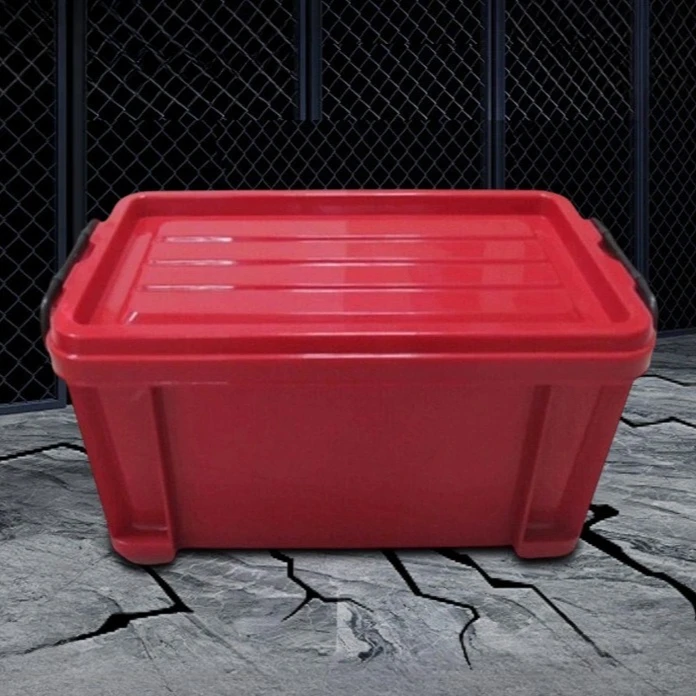 Sealed Plastic Storage Bin with Lid, Pressure Resistant Household Clothes Organizer for Supplies
