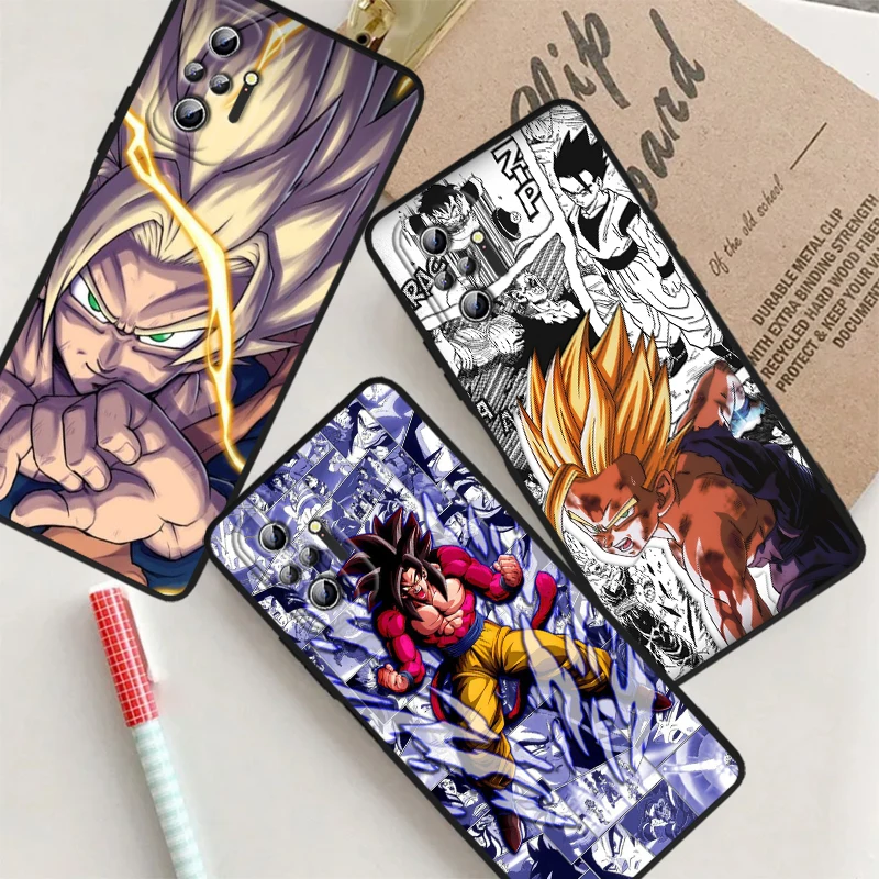 Comics D-Dragon Ball Z Art For Xiaomi Redmi Note 13 12R 12 12S Turbo 11 11T 11S 10 10S Pro Plus 5G Black TPU Phone Case