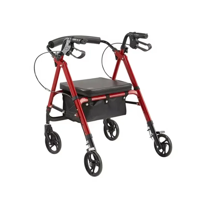 Foldable roller walker 4-wheeled portable walker with adult seat