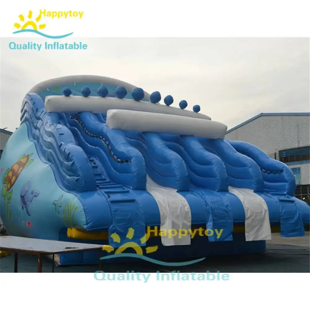 Sommer wasser park stahl pool verwenden aufblasbare pool rutsche mit kletterwand