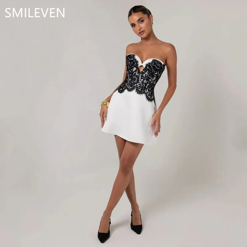 

Smileven Elegant Short Prom Dress Lace Applique Backless Party Gowns Sweetheart Length Formal Evening Dress Customized 2025