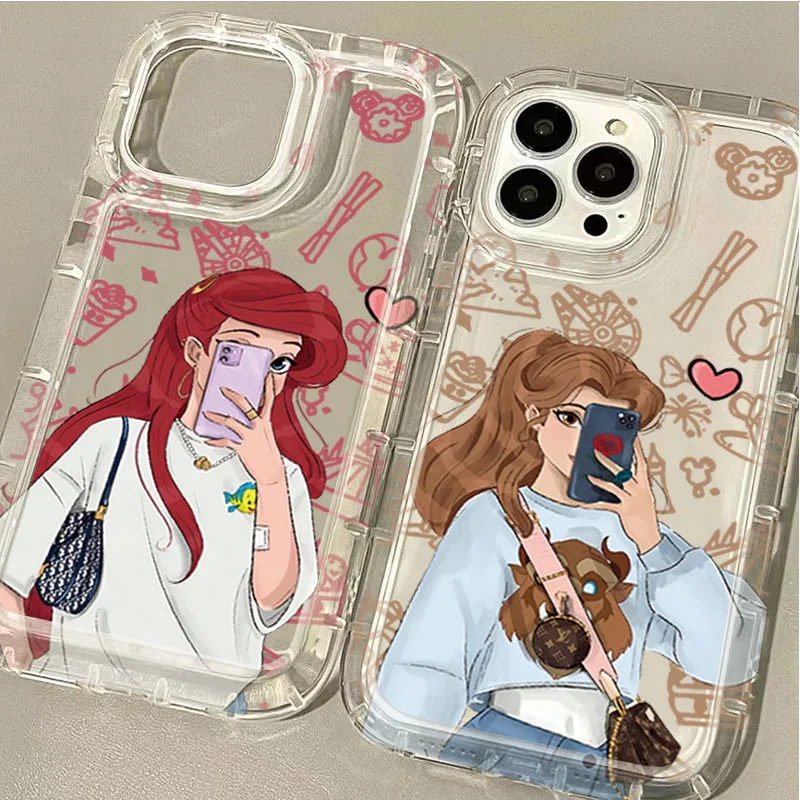 Disneys Princess Art Case for Samsung Galaxy S24 Ultra S23 S22 S21 FE S20 Plus Note 20 10 Pro A34 A54 A33 A53 Clear Back Cover