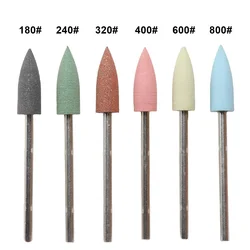 6Pcs box Shine Nail Rubber Nail Polishing Bits Silicone Nail Drill Bit Rotary Burr Head Cuticle Clean File For Nail Art Salon Ma