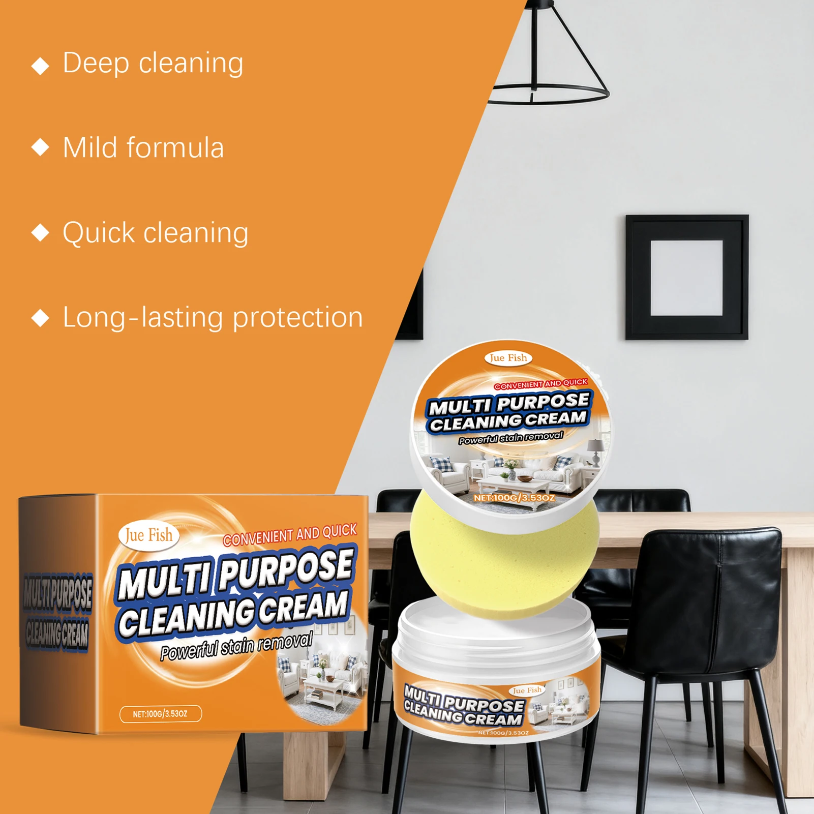 

All-Purpose Cleaner Cleaning Paste Safe For Multi-Surface Non-Scratch For Bathroom Fixtures
