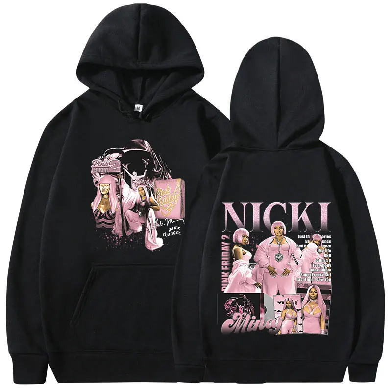 Rapper Nicki Minaj Pink Friday 2 Graphic Hoodie Men Women Clothing Fashion Hip Hop Hoodies Vintage Harajuku Oversized Sweatshirt