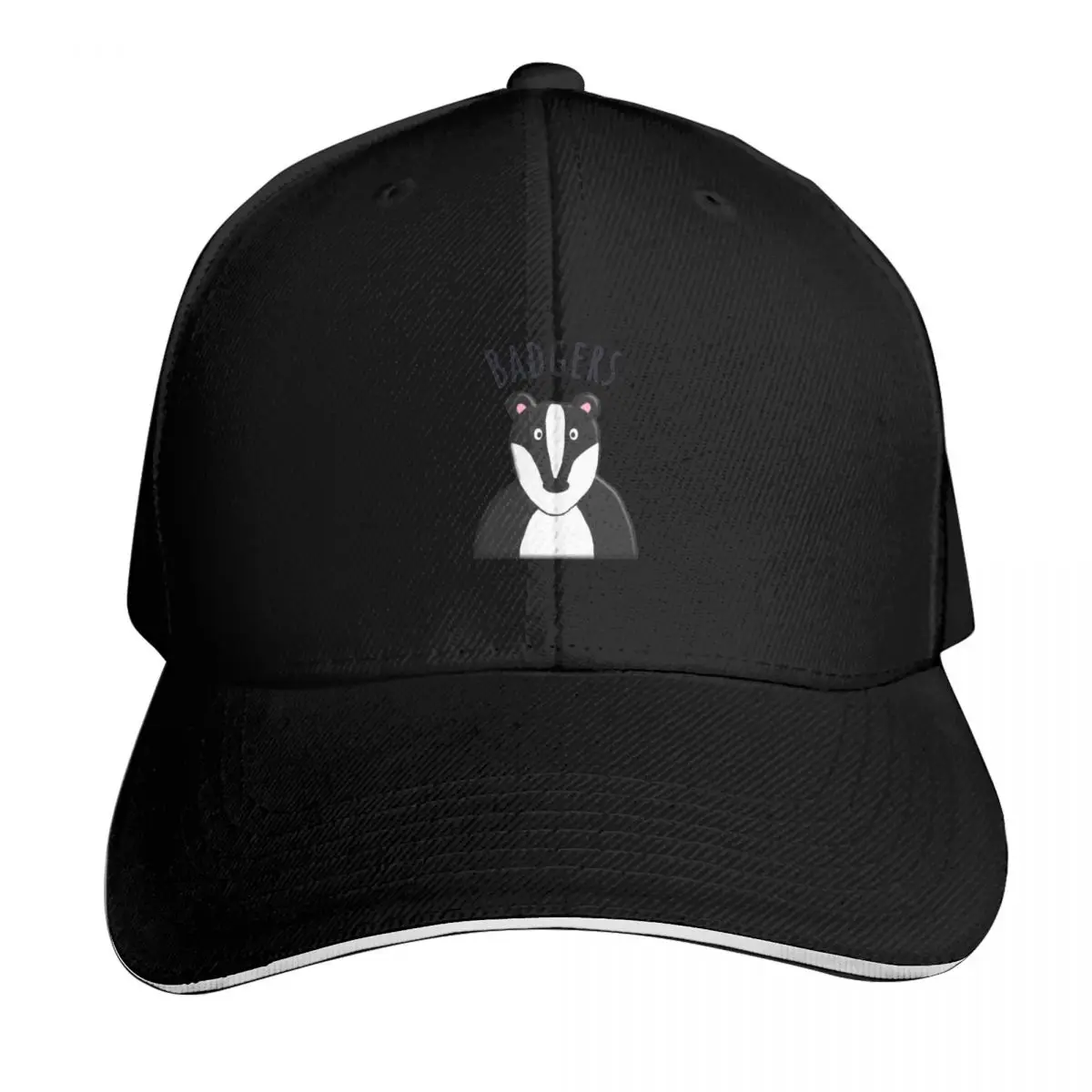Badger Baseball Cap Contrast Two Tone Brim Snapback Flat Bill Strapback Dad Hat