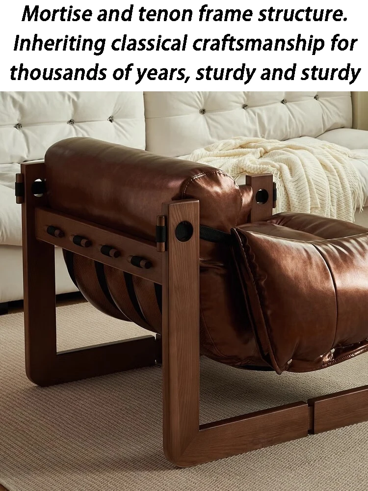 Leather Sofa Chair Luxury Living Room Armchair Single Person Lazy Lounge Chairs Modern Household Leisure Relaxation Chairs image 6