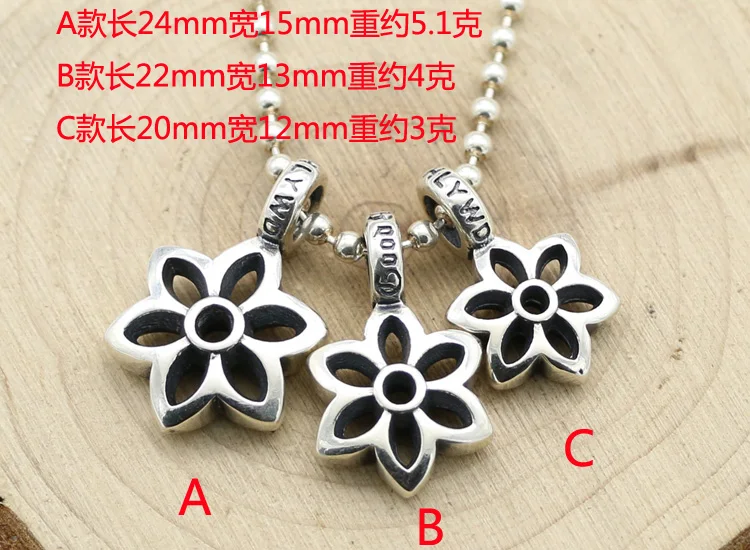 Punk 925 sterling silver personalized handmade vintage six pointed star pendant long sweater chain pendant necklace for men and