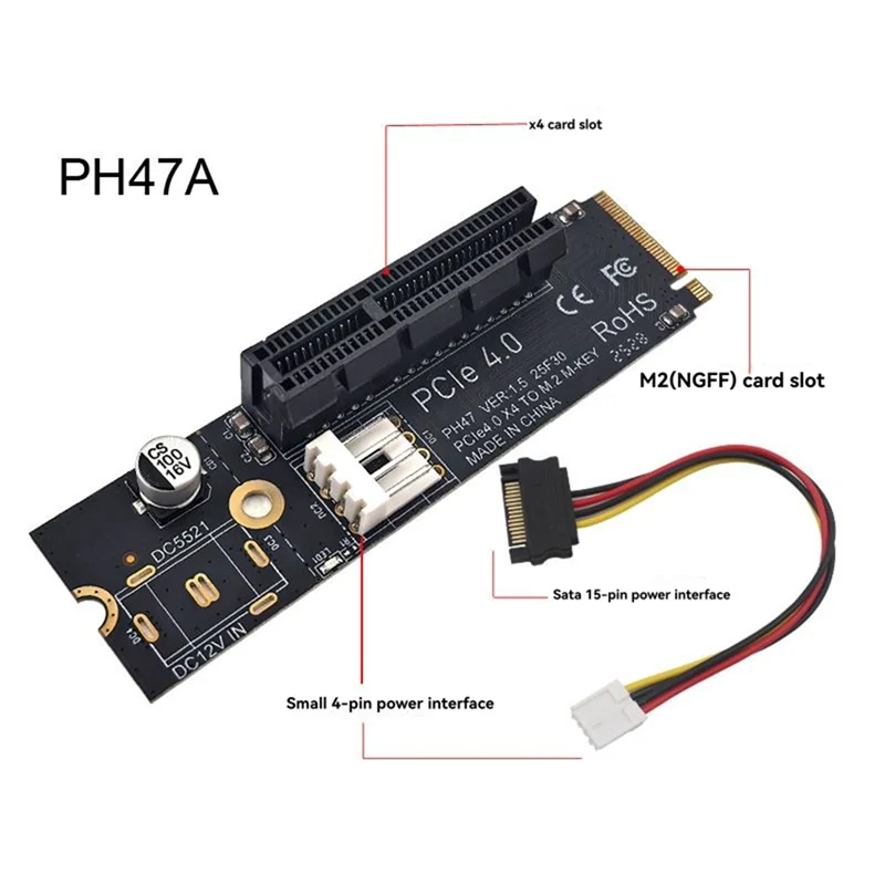 Porta M2 a scheda di espansione PCIE Slot NGFF a PCI-E X4 Converti adattatore di conversione compatibile X1 X4 X8 X16 Interfaccia PCI-E