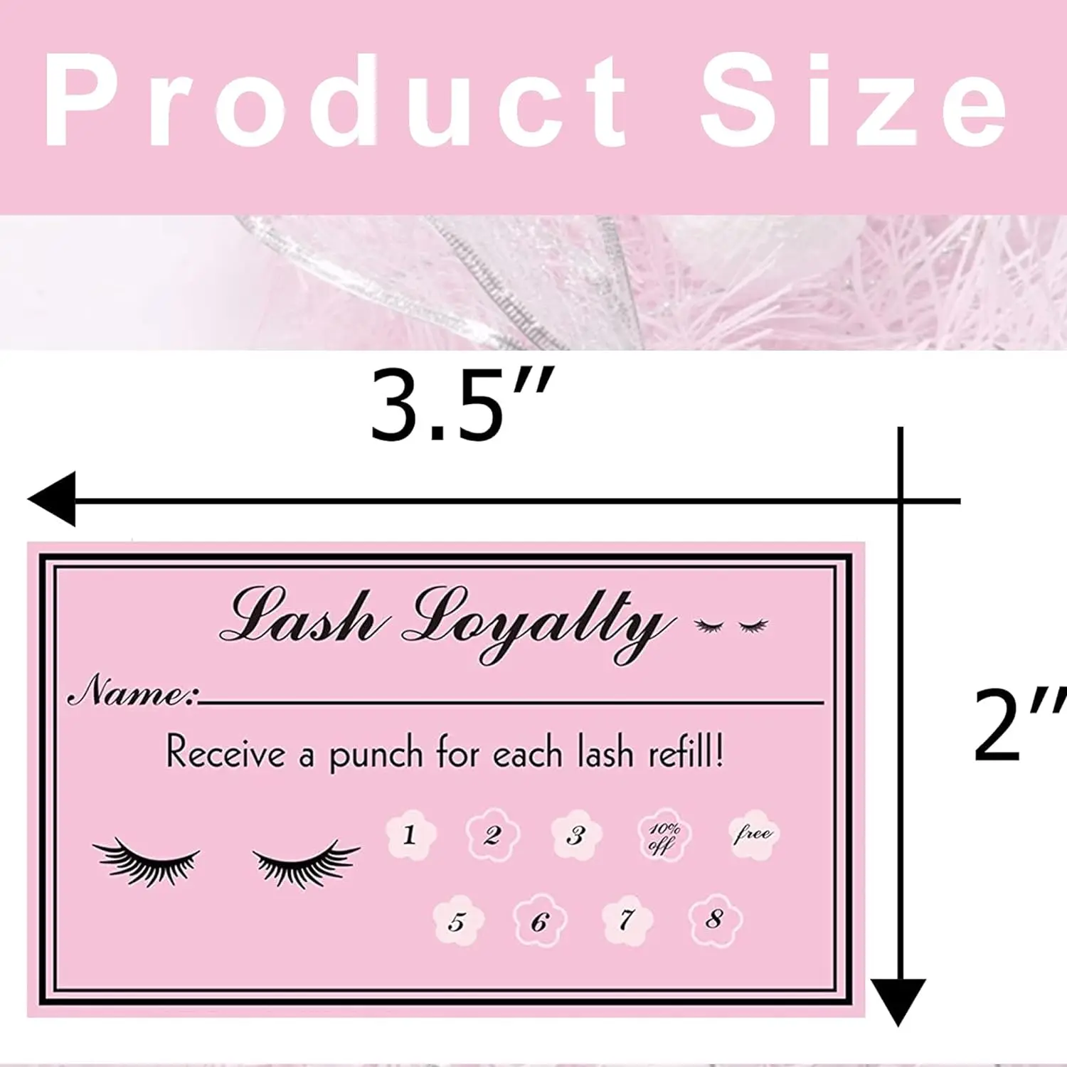 2*3.5 inch Lash Extension Loyalty Punch Cards Customer Loyalty Cards for  Girl's Eyelash Extensions Business 50pcs Beauty