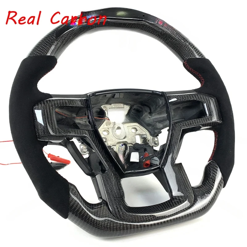 For Ford F-150 F-250 F-350 Raptor 2015-2018 Exact Fit LED Carbon Fiber Steering Wheel