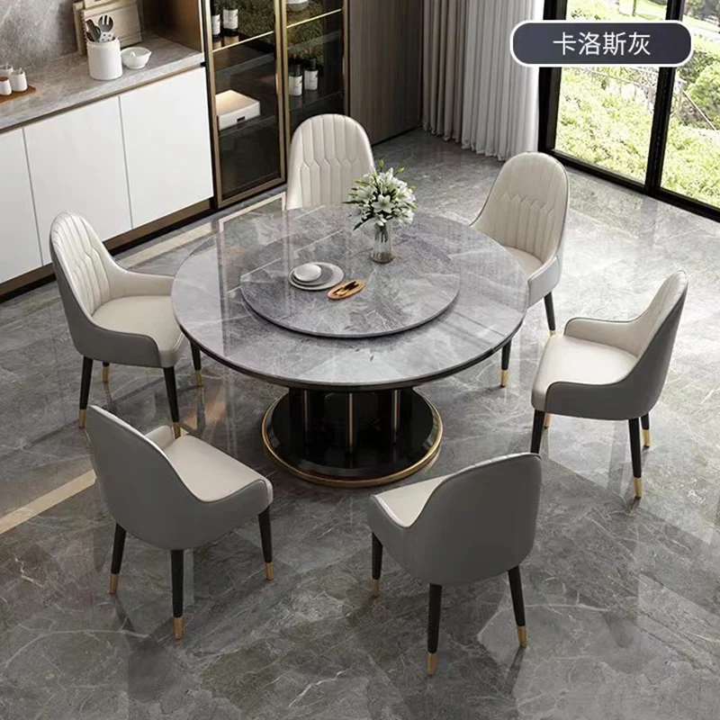 Modern Living Room Round 6 People Dining Table Kitchen Dressing Dinning Table Set Coffee Hospitality Mesa Comedor Home Furniture