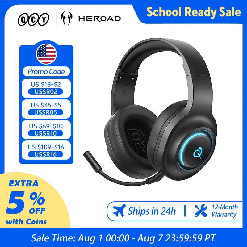 QCY Heroad V200 Gaming Headset with Mic
