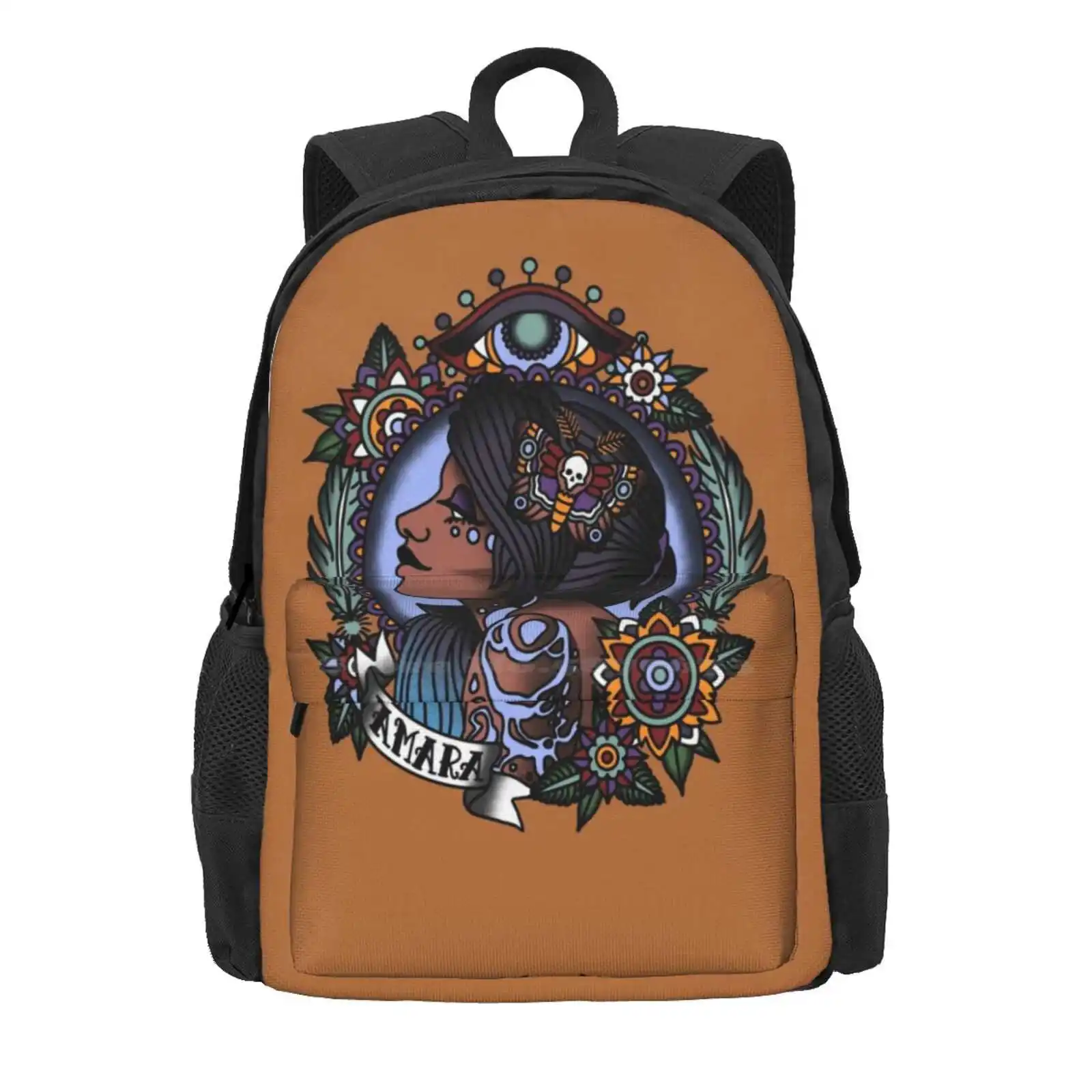 1920’S Tattoo Style Amara Portrait Hot Sale Schoolbag Backpack Fashion Bags