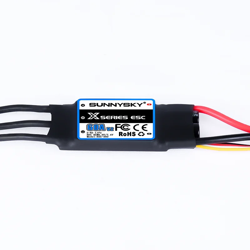 Sunnysky X Series 60A Electronic Speed Controller 2‑6S, Replacement ESC for RC Ducted Fan KT & 3D Aerobatic Plane