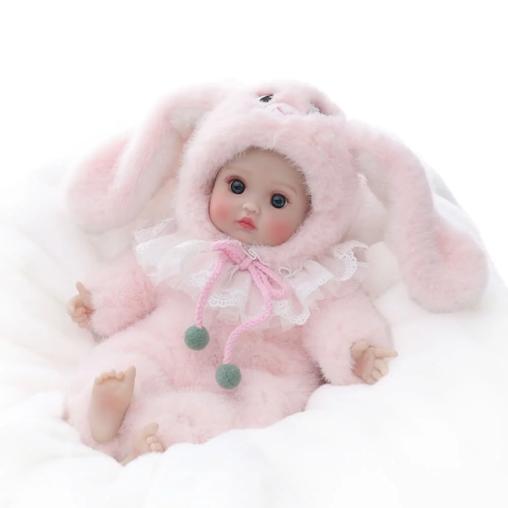 

15-дюймовая виниловая кукла Cloveray New Kawaii, розовый плюшевый кролик, реалистичная кукла-младенец ручной работы, игрушка для девочек, подарок на день рождения