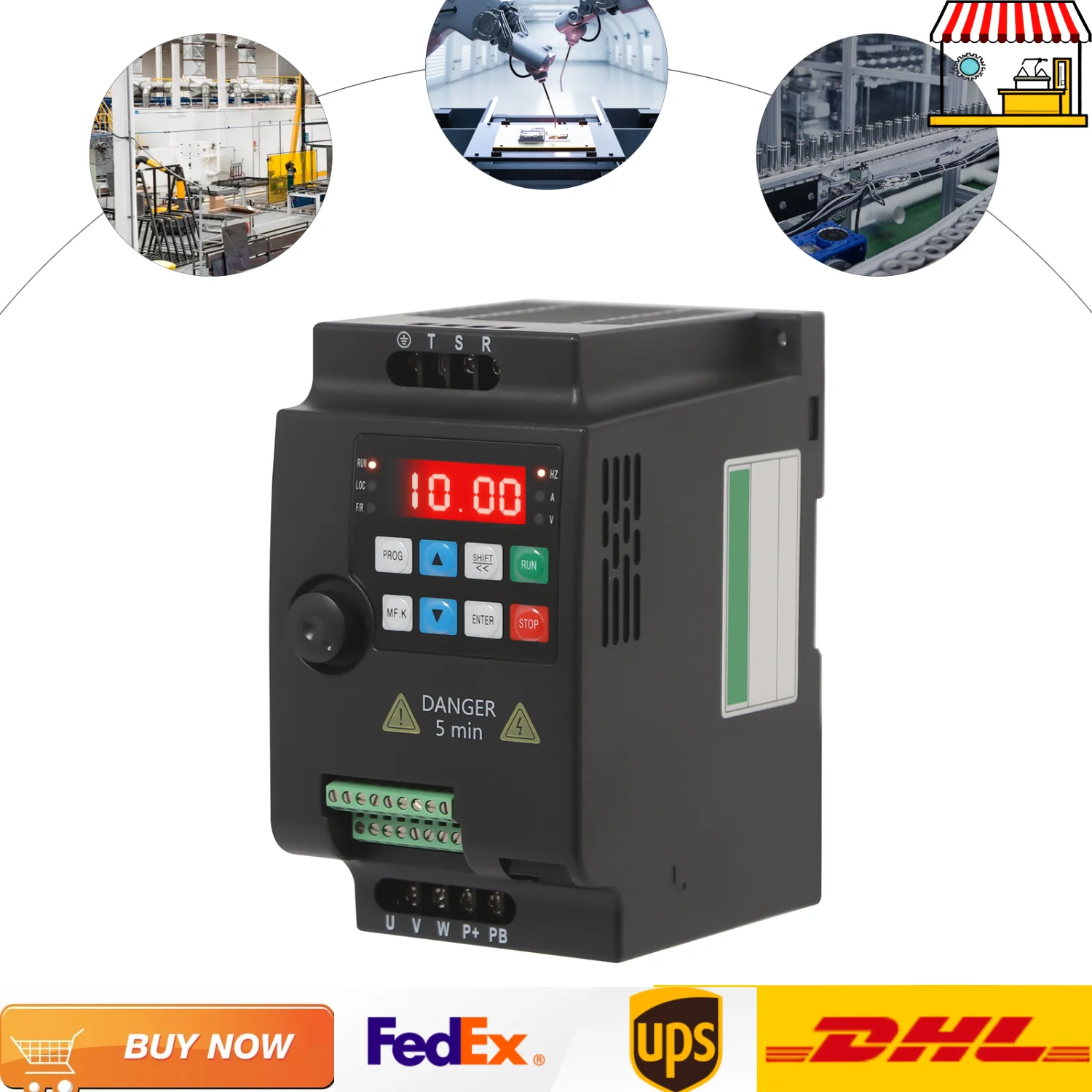 Azionamento a frequenza variabile monofase a trifase |   Convertitore VFD CNC da 2,2KW 3HP 10A per il controllo della velocità del motore mandrino