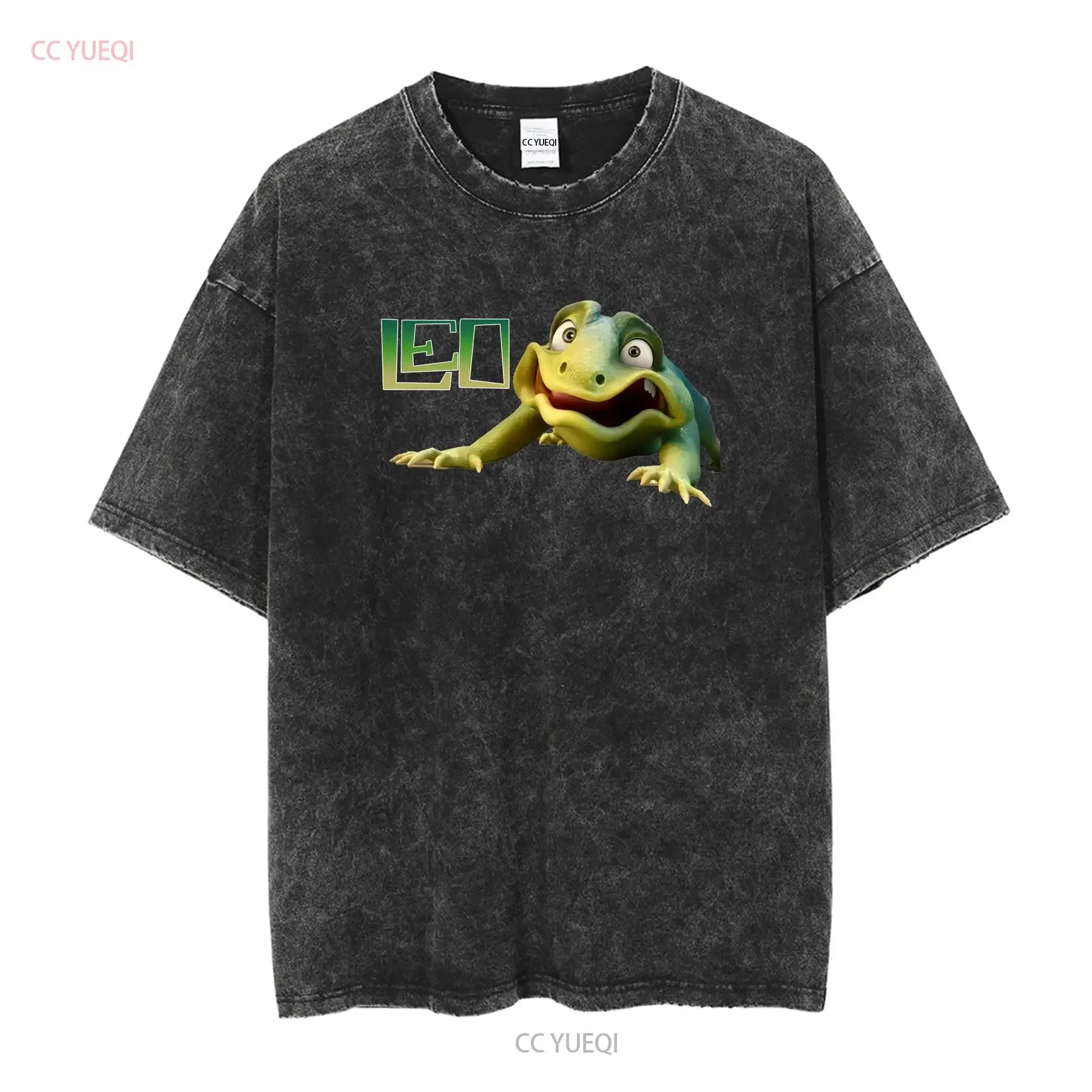 Leo Netflix The Lizard Film Movie Adam Sandler T shirt vintage Washed designer clothes homme Unisex graphic Stretched Versatile